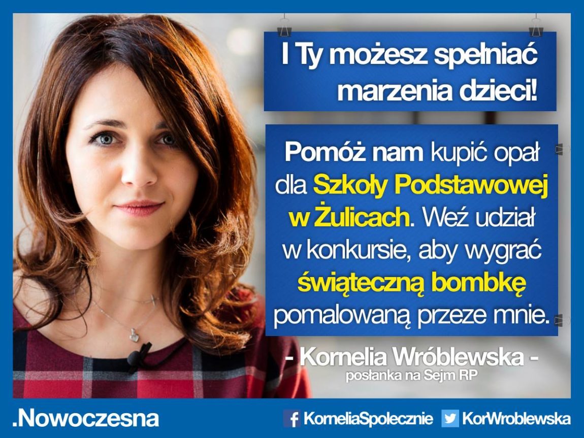 Bombka świąteczna od posła i opał na zimę dla szkoły – konkurs