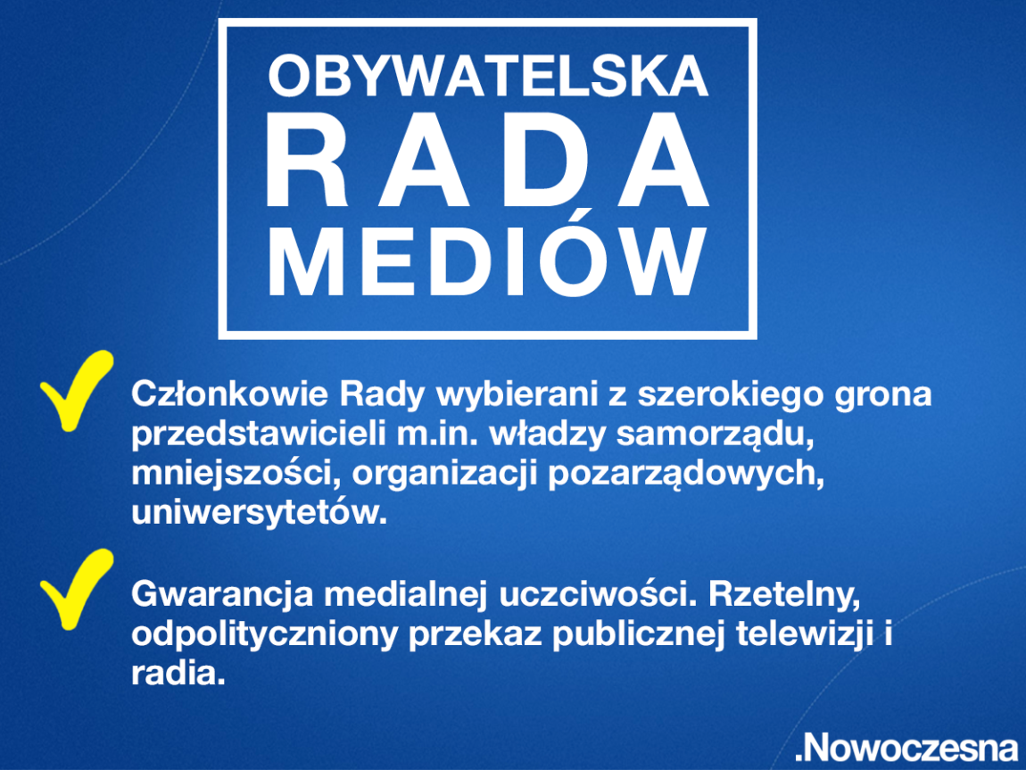 .Nowoczesna: Czas wsłuchać się w głos obywateli! Składamy projekt ustawy o Obywatelskiej Radzie Mediów.