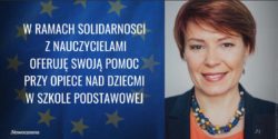 Joanna Czerska-Thomas, kandydatka Nowoczesnej do PE, wspiera strajk nauczycieli.