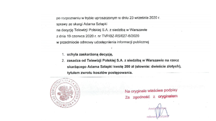 Przewodniczący Adam Szłapka wygrywa w sądzie z TVP!